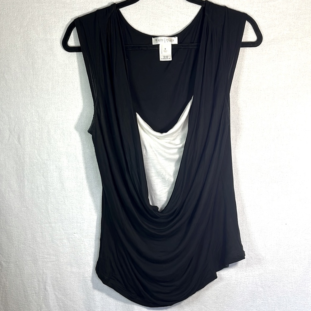 White House Black Market, Medium, Black Cowl Neck Sleeveless Blouse